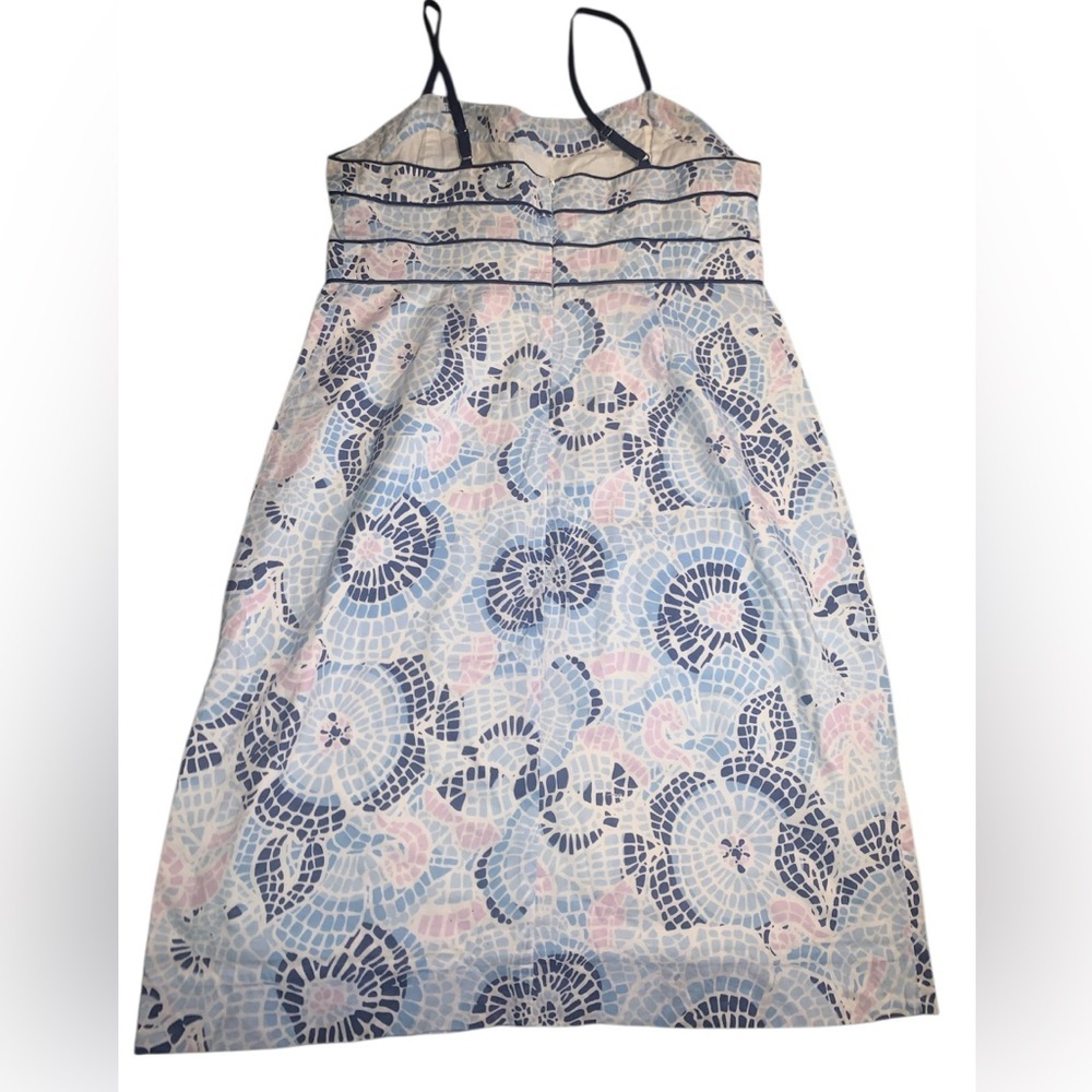 Vineyard Vines Blue and Pink Mosaic Midi Dress size 8 M-L great vacation dress - Picture 2 of 7